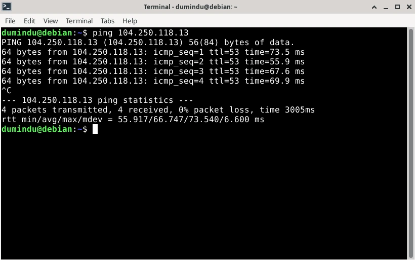 Onidel Singapore ping test from Colombo, Sri Lanka